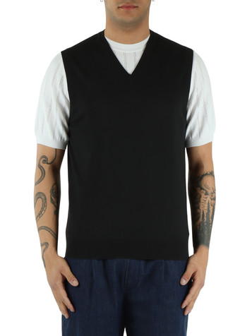 NERO | Gilet collo a V in cotone