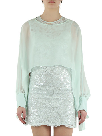 VERDE ACQUA | Coprispalle in georgette di viscosa