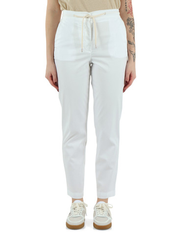 BIANCO | Pantalone in misto cotone e lyocell