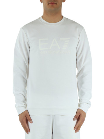 BIANCO | Felpa slim fit in cotone garzato con stampa logo