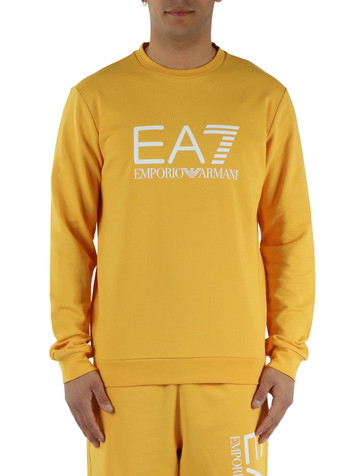 GIALLO | Felpa slim fit in cotone garzato con stampa logo