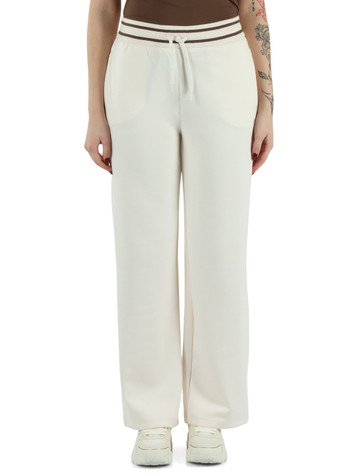CREMA | Pantalone sportivo gamba larga in misto viscosa