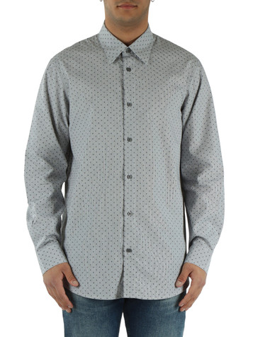 GRIGIO | Camicia regular fit in cotone con motivo decorativo