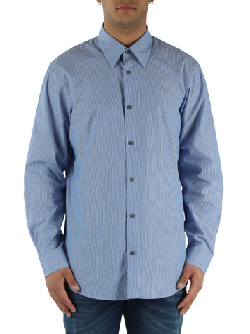 AZZURRO | Camicia regular fit in cotone con motivo decorativo