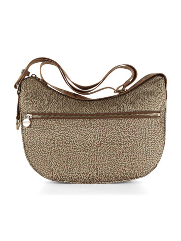 MARRONE | Borsa LUNA Small Eco Line in tessuto OP