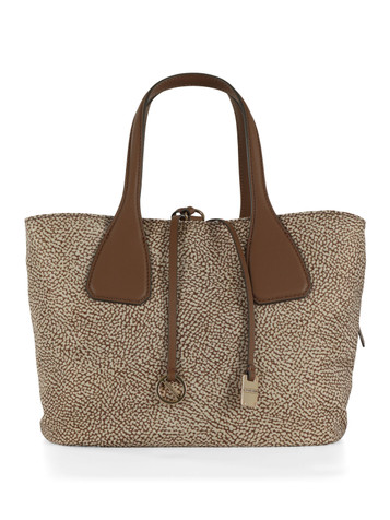 MARRONE | Borsa Bauletto Vis A Vis in tessuto OP