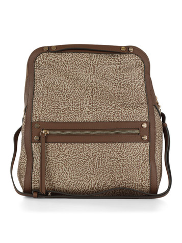 MARRONE | Borsa cross over Frame in tessuto OP
