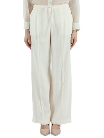 OFF WHITE | MONOCHROME: Pantalone in lino e viscose ALLORO