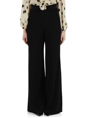 NERO | Pantalone ampio in crepe enver satin STAMPA