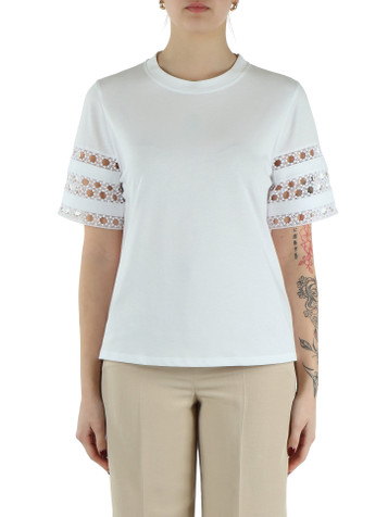 BIANCO | T-shirt in cotone APE con inserti a contrasto