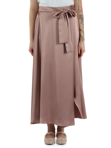 MALVA | Gonna effetto portafoglio in satin PAPILLA