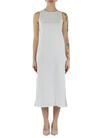 BIANCO | Abito midi in lino VELO