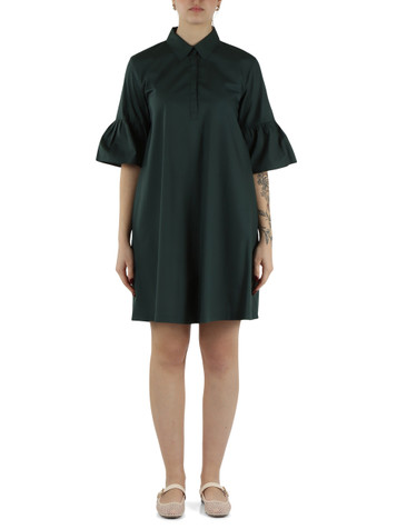 VERDE SCURO | Abito svasato in popeline EPOCHE