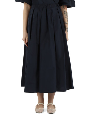BLU SCURO | Gonna midi FORMICA in taffetà di misto cotone