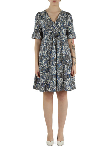 HELLBLAU | Ausgestelltes Kleid FUOCO aus Baumwolljersey