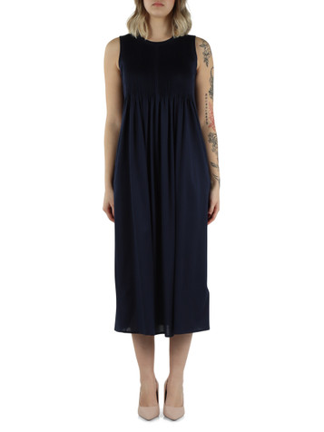 BLU SCURO | Abito midi RICORDO in jersey di cotone fluido