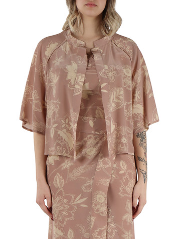 CIPRIA | Giacchino stile kimono in seta e viscosa
