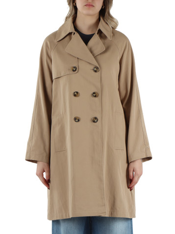 BEIGE | Trench doppiopetto in misto cotone