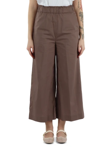 TORTORA | Pantaloni cropped gamba larga in cotone