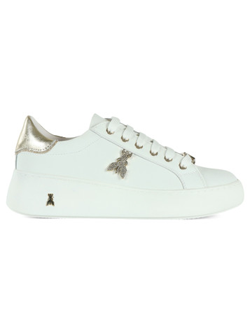BIANCO | GIRL: Sneakers in pelle con placca logo laterale