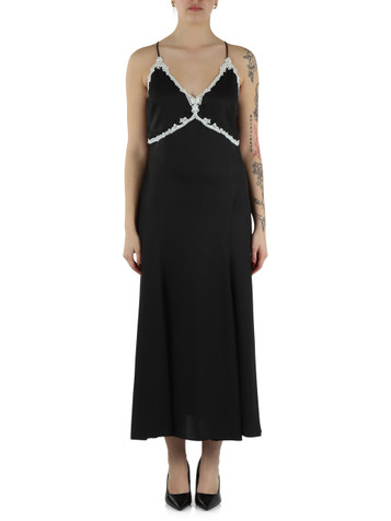 SCHWARZ | Albino-Kleid mit Spitzeneinsätzen