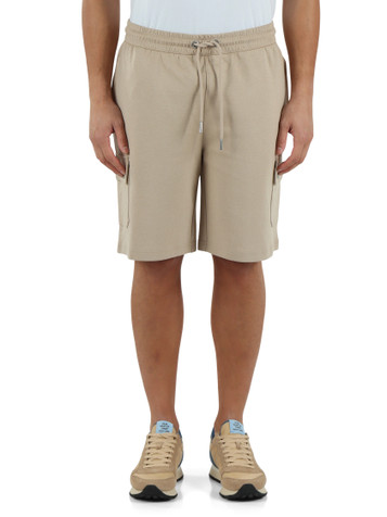 BEIGE | Pantaloncini sportivi cargo in cotone Tech