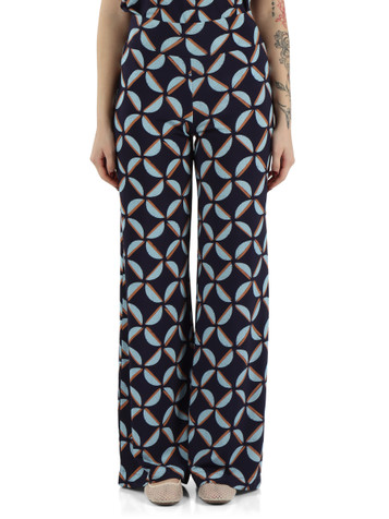 BLU | Pantaloni gamba larga in viscosa fluida