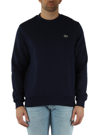 BLU SCURO | Felpa Classic fit in cotone garzato