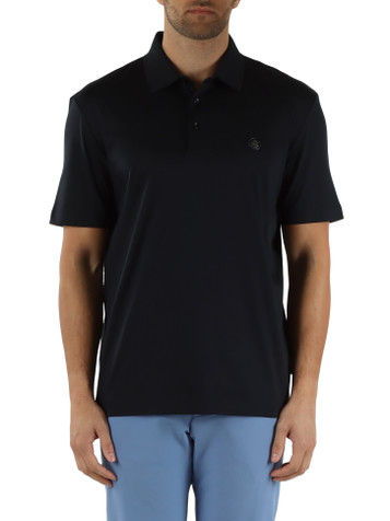BLU SCURO | Polo in cotone mercerizzato con patch logo