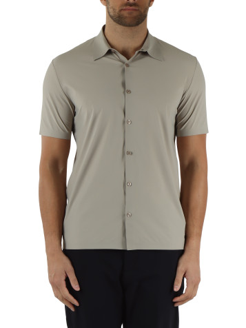 BEIGE | Camicia manica corta DAILY NY in tessuto Softech