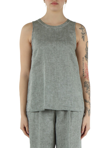 GRIGIO | Top in tela leggera di lino