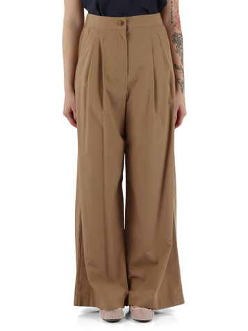 CAMMELLO | Pantalone ampio BENDA in popeline di cotone