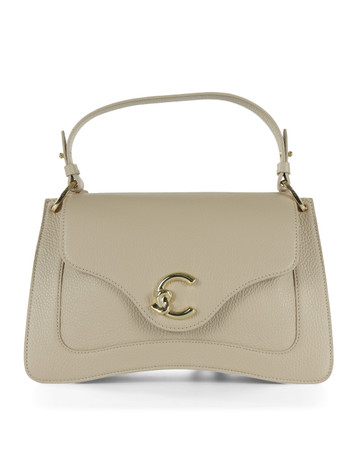 BEIGE | Borsa a mano in pelle martellata C-ME Medium