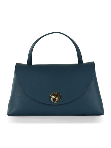 BLAU | Handtasche aus genarbtem Leder NIKLA Medium