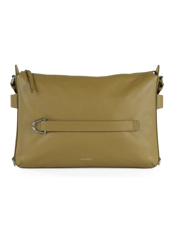 KAKI | Borsa a spalla in pelle martellata GRETEL RIBBON Large