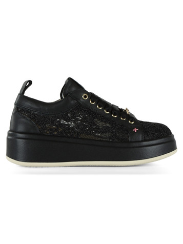 NERO | Sneakers OLIVA58B in pelle e pizzo