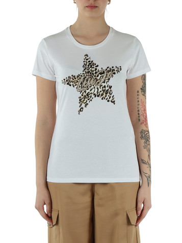 SCHWARZ/WEISS | BETTER: Baumwoll-T-Shirt mit Strasssteinen