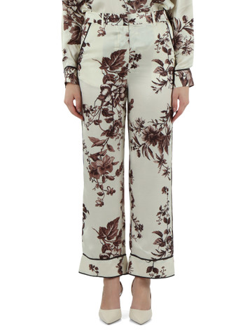 PANNA | BETTER: Pantalone stampato in satin di viscosa