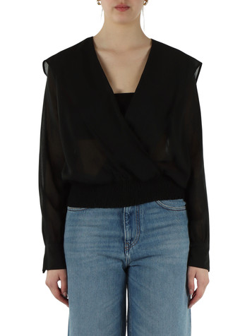 SCHWARZ | CASTIGLIONE Bluse aus Viskose- und Baumwollvoile