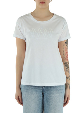 BIANCO | T-shirt boyfriend in cotone con stampa logo