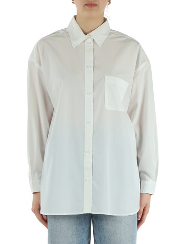 BIANCO | Camicia oversize a righe in misto viscosa