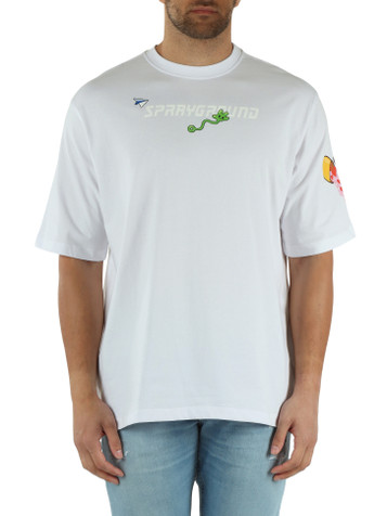 WEISS | Oversize T-Shirt aus Baumwolle WTF SKULL