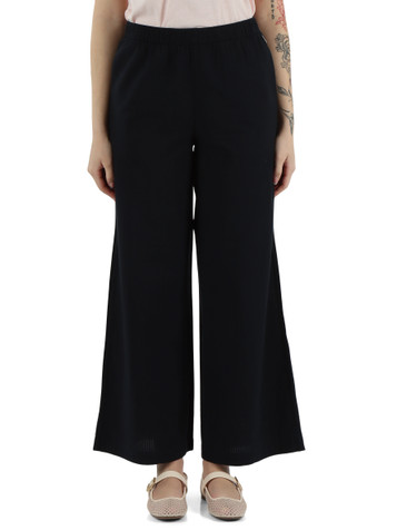 Dunkelblau | MOSS Hose aus Seersucker-Baumwolle