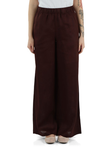 BRAUN | MOSSI weite Leinenhose