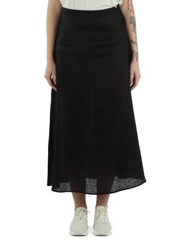 NERO | Gonna lunga svasata in lino BETH