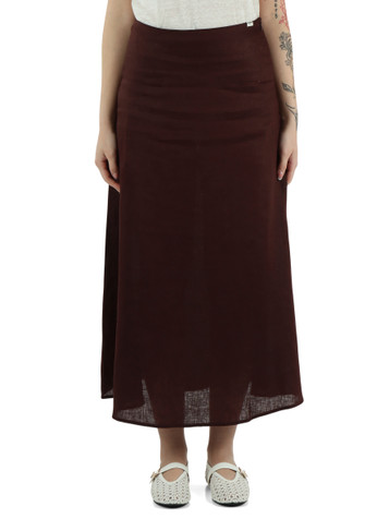 BRAUN | Ausgestellter langer Rock aus Leinen BETH