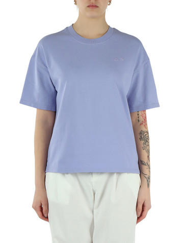 VIOLA CHIARO | T-shirt oversize in cotone con logo frontale