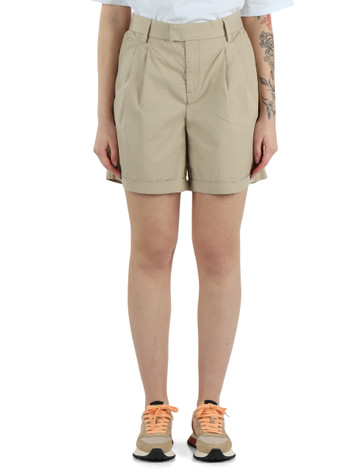 BEIGE | Shorts in tencel e cotone con pinces