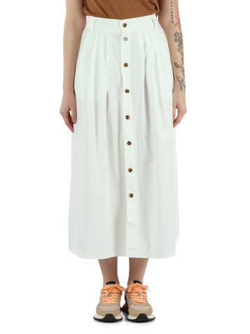 OFF WHITE | Gonna in tencel e cotone con pinces