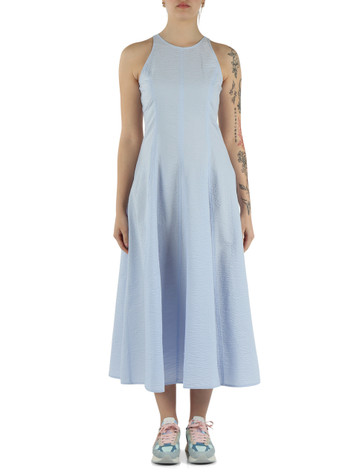CELESTE | Abito midi in cotone seersucker
